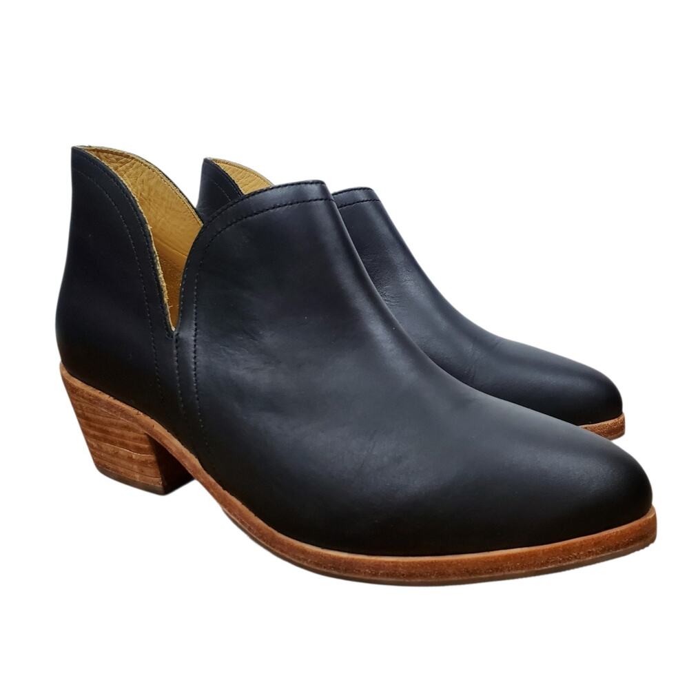 Nisolo Mia Everyday Ankle Bootie Boots Black Leather Womens US 9 Slip On Shoe